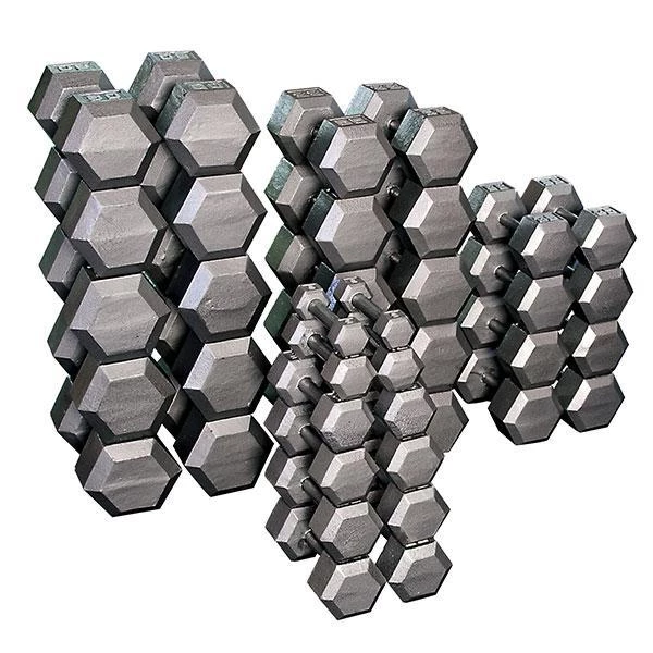 Body Solid Weights & Accessories Commercial 5-100lbs Grey Steel Hex Dumbell Set 1 Body Solid Weights & Accessories Commercial 5-100lbs Grey Steel Hex Dumbell Set