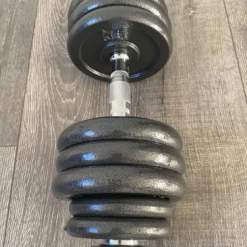 Strength New Iron Adjustable Dumbbell Pairs With Chrome Handle & Star-Lock Collars - 100 Lb Set