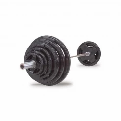 STRENGTH Body Solid 300lb Rubber Grip Olympic Set With Chrome Bar