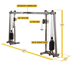 Body Solid New 2022 Body-Solid Deluxe Commercial 2 Stack Cable Crossover GDCC250 STRENGTH