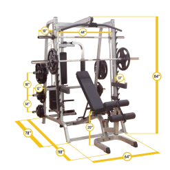 Body Solid STRENGTH New 2022 Body-Solid Series 7 Smith Home Gym Package