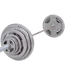 Body Solid 400lb Set - Body-Solid Olympic Steel Grip Weight Plate Set With Chrome Bar